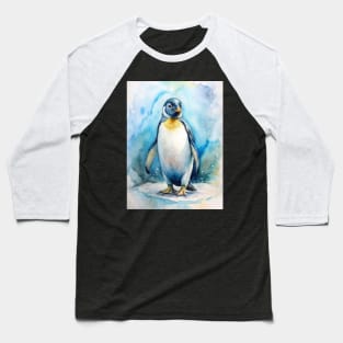 Adorable Penguin Animal Watercolor Painting Baseball T-Shirt